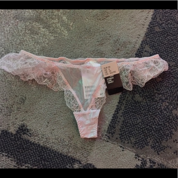 H M Intimates Sleepwear 21 Bogo Baby Pink Lace Thong New